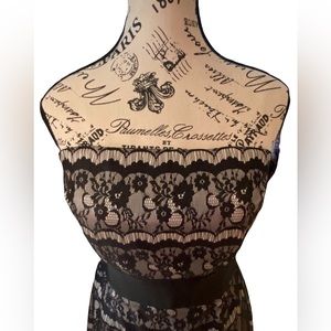 White House Black Market strapless lace dress size 6